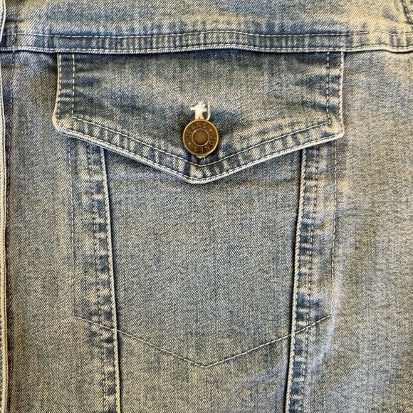 Jones New York Light Wash Denim Vest Button Front Sleeveless Pockets 16W - Picture 5 of 9
